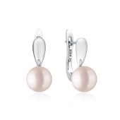 Cercei argint cu perle naturale roz nude si tortita DiAmanti SK22510EL_L-G
